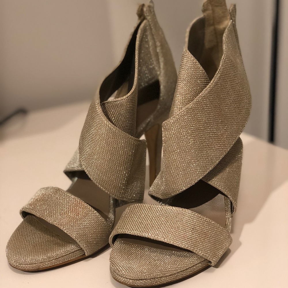 Zara silver strappy pumps or booties